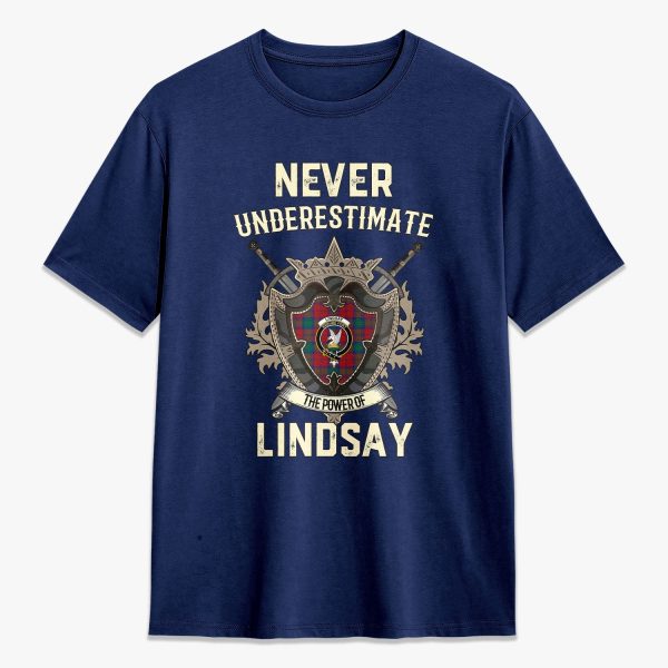 Lindsay Modern Tartan Crest 2D T-shirt - Never Underestimate Style on Sale - Image 3