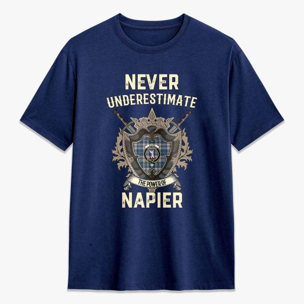Napier Modern Tartan Crest 2D T-shirt - Never Underestimate Style Fashion - Image 3