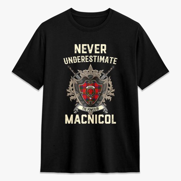 MacNicol (of Scorrybreac) Tartan Crest 2D T-shirt - Never Underestimate Style Sale