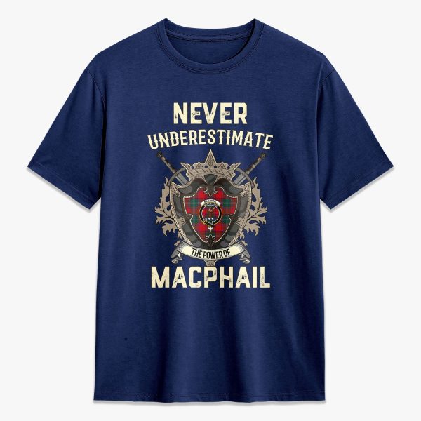 MacPhail Clan Tartan Crest 2D T-shirt - Never Underestimate Style Online Sale - Image 3