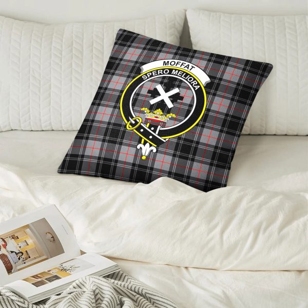 Moffat Modern Tartan Crest Pillow Cover For Sale - Image 2