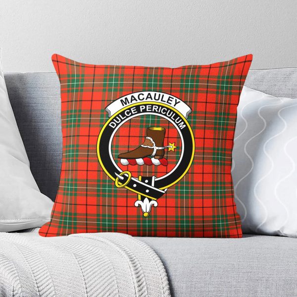 MacAuley Ancient Tartan Crest Pillow Cover on Sale