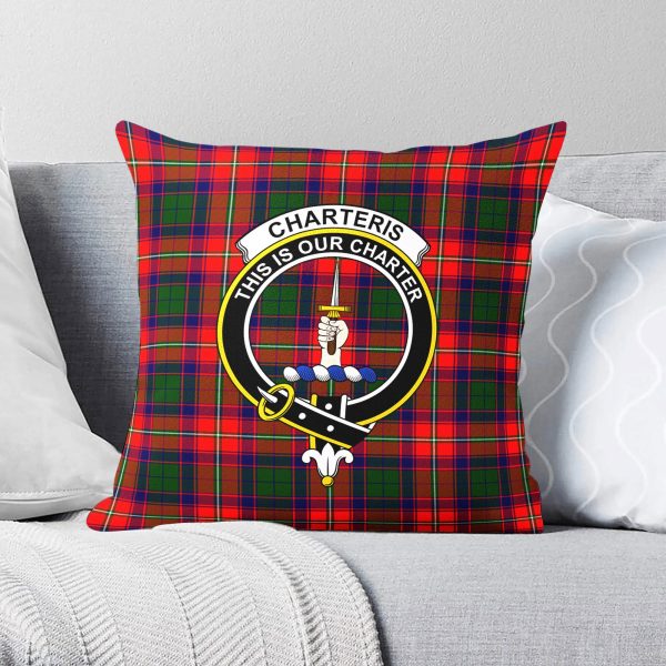 Charteris (Earl of Wemyss) Tartan Crest Pillow Cover Online Hot Sale