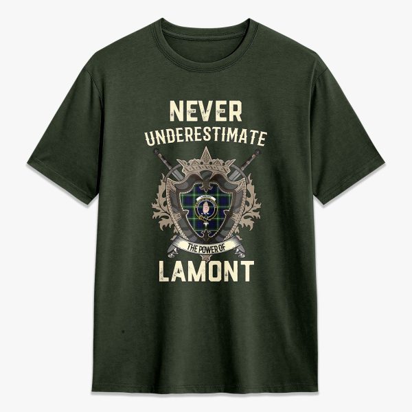 Lamont Modern Tartan Crest 2D T-shirt - Never Underestimate Style Online Sale - Image 5