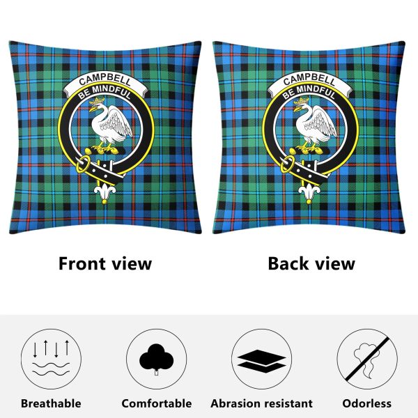 Campbell of Cawdor Ancient Tartan Crest Pillow Cover For Cheap - Image 4