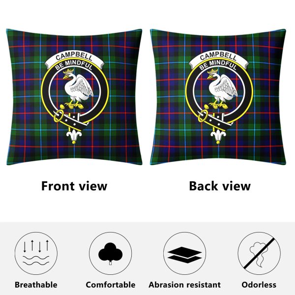 Campbell of Cawdor Modern Tartan Crest Pillow Cover Supply - Image 4