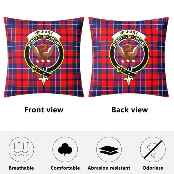 Wishart Dress Tartan Crest Pillow Cover For Sale - Image 4