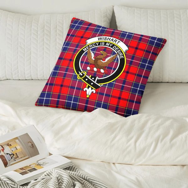 Wishart Dress Tartan Crest Pillow Cover For Sale - Image 2